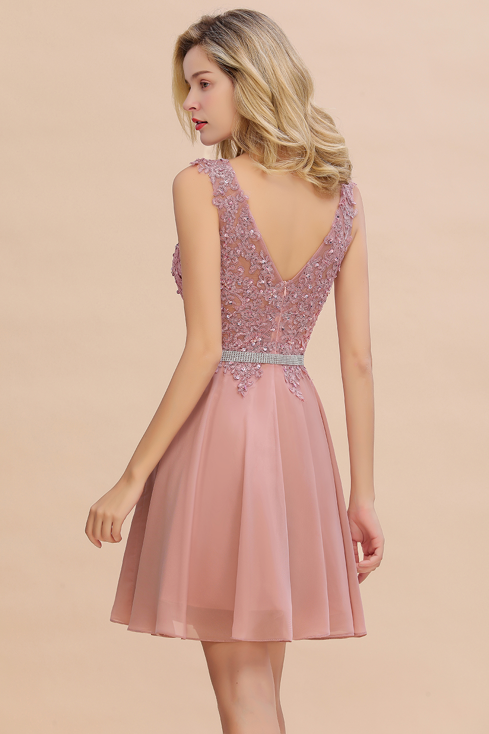 Cocktailkleid Rosa Kurz | Abendkleider Günstig Online-Misshow.de