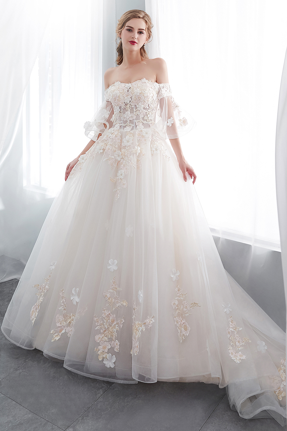Hochzeitskleider Prinzessin Luxus | Brautkleider mit Ärmel