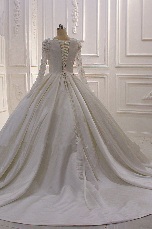Hochzeitskleider Prinzessin Luxus | Brautkleid Lange Ärmel-Misshow.de