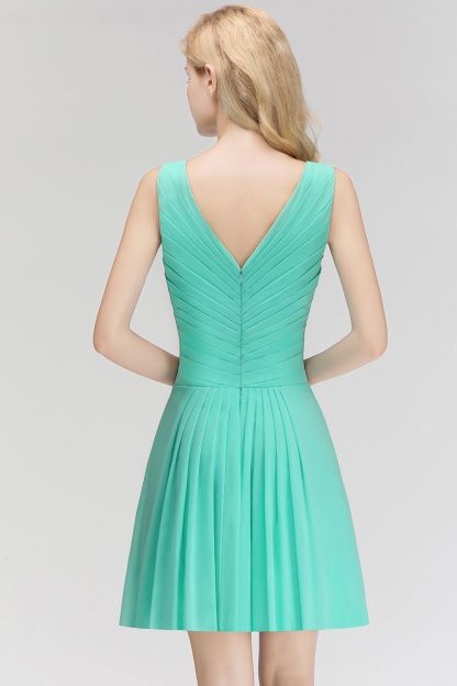 Kurze Brautjungfernkleider Mint | Chiffon Kleider Günstig