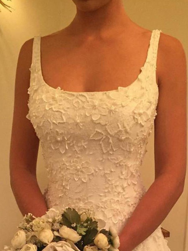 Fashion Hochzeitskleider A Linie Späghetti Träger Spitze Hochzeitskleider Online-Misshow.de