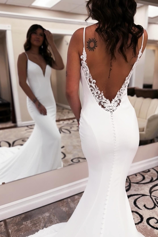 Schlichte Hochzeitskleider Mit Spitze | Brautkleider Meerjungfrau