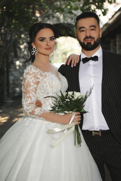 Elegante Hochzeitskleider mit Ärmel | Brautkleider A Linie Spitze