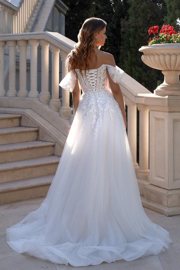 Elegante Hochzeitskleider A linie Tüll Brautkleider mit Spitze-Misshow.de
