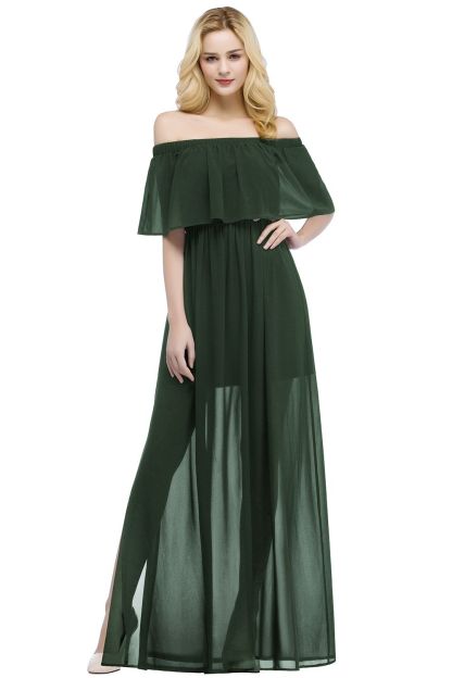 Schwarzes Abenkleid Lang | Schlichtes Abiballkleid Günstig
