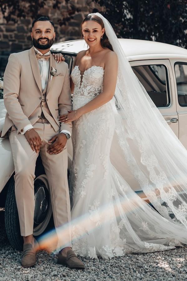 Modern Hochzeitskleider Günstig | Brautkleider Meerjungfrau Spitze-Misshow.de