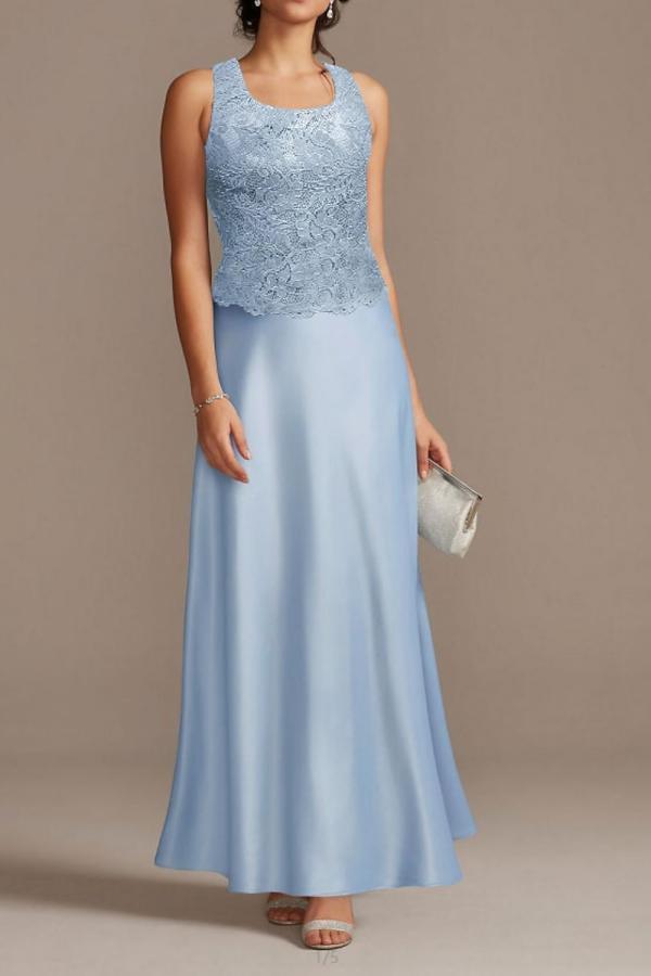Schöne Brautmutterkleider Lang Blau | Brautmutterkleid mit Jacke