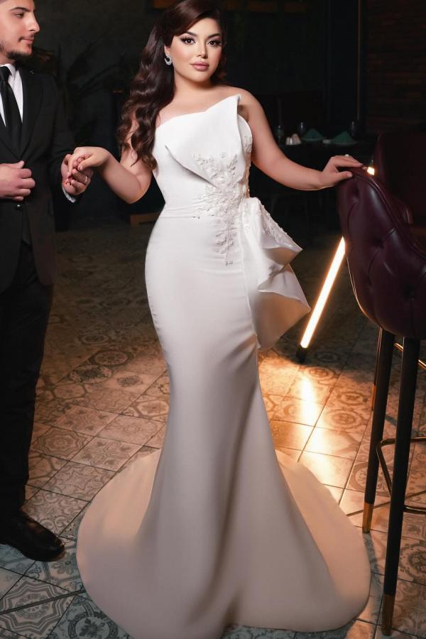 Elegante Hochzeitskleider Günstig | Schlichte Brautkleider Meerjungfrau