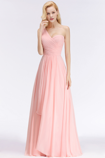 Elegante Rosa Brautjungfernkleider Günstig Chiffon Etuikleider Online
