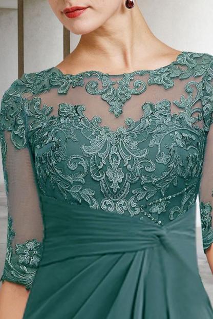 Brautmutterkleider Lang Grün | Chiffon Kleider für Brautmutter