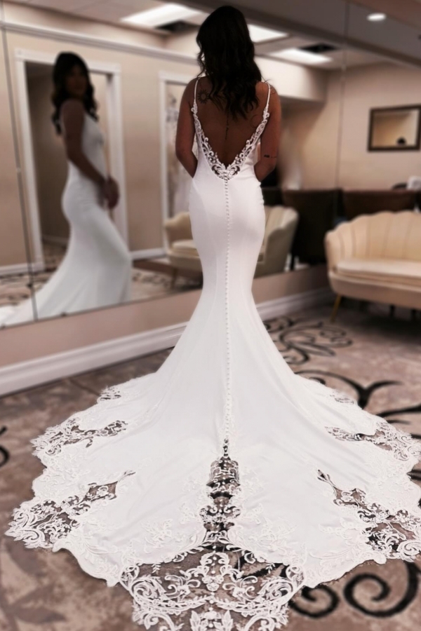 Schlichte Hochzeitskleider Mit Spitze | Brautkleider Meerjungfrau