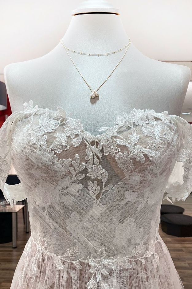 Boho Hochzeitskleider A Linie Spitze | Brautkleider Günstig