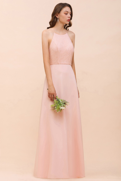 Schöne Brautjungfernkleider Lang Rosa | Hochzeitspartykleider Günstig