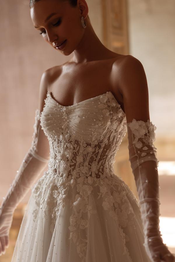 Brautkleid A-Linie | Hochzeitskleid Spitze Tüll