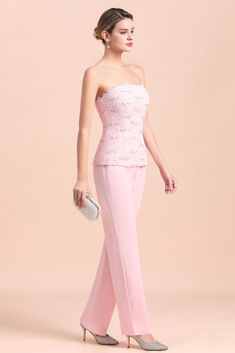Rosa Brautmutterkleider Mit Bolero | Jumpsuit Brautmutterkleid Günstig-Misshow.de