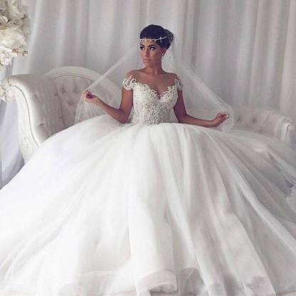 Elegante Hochzeitskleider Mit Spitze Prinzessin | Schöne Weiße Tüll Brautkleider