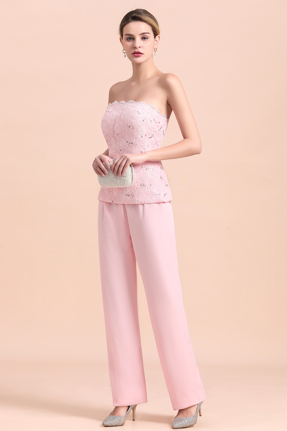 Rosa Brautmutterkleider Mit Bolero | Jumpsuit Brautmutterkleid Günstig-Misshow.de