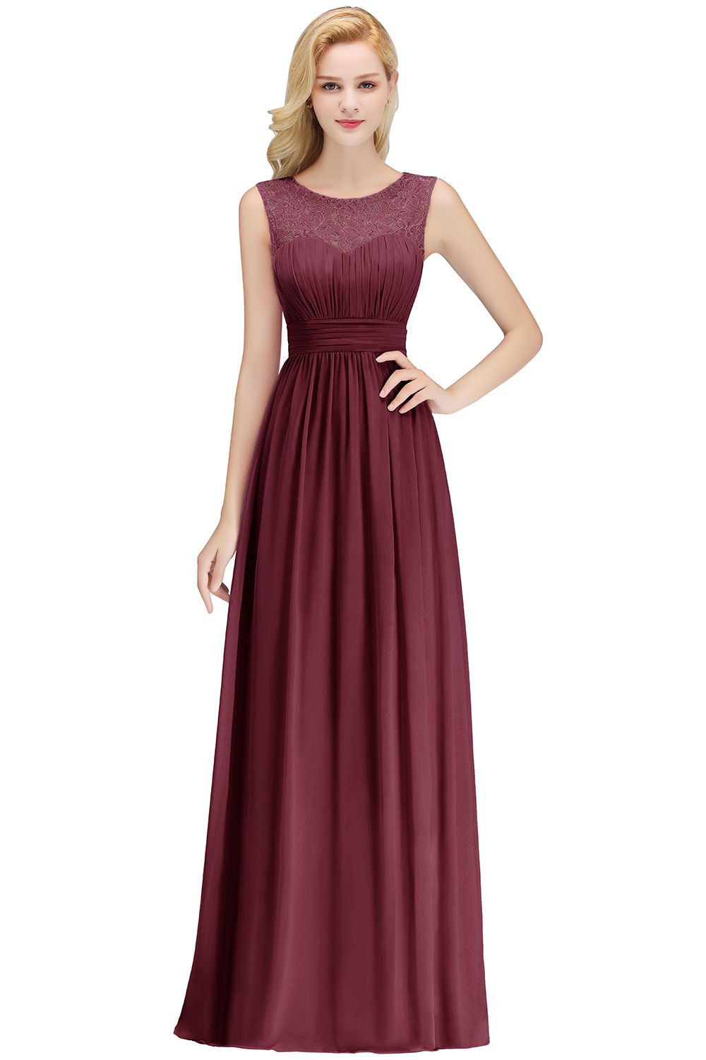 Modern Chiffon Brautjungfernkleider Lang Mit Grün Mit Spitze Euitkleider Online-Misshow.de