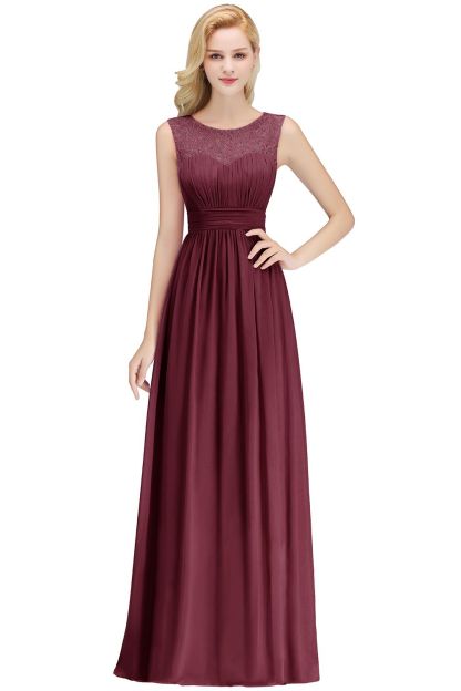Modern Chiffon Brautjungfernkleider Lang Mit Grün Mit Spitze Euitkleider Online