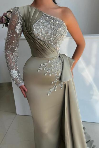 Schöne Abendkleider Lang Glitzer Ballkleider Abiballkleider mit Ärmel-Misshow.de