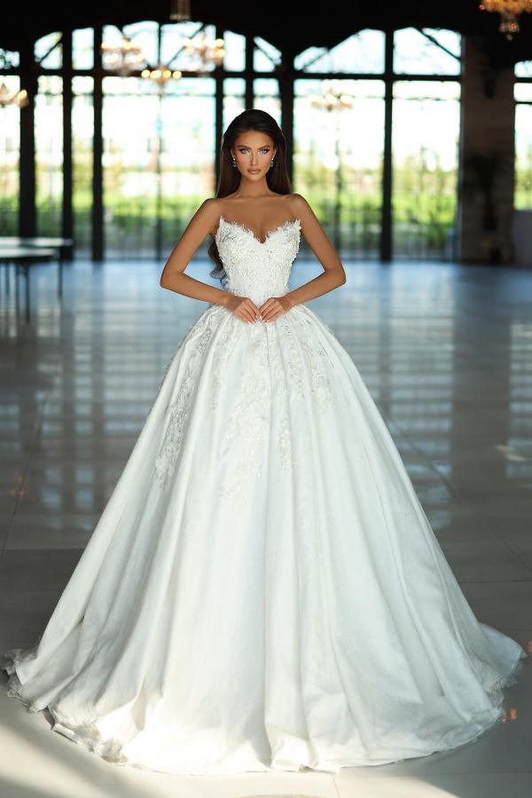 Fashion Hochzeitskleider Satin | Brautkleider A Linie Spitze