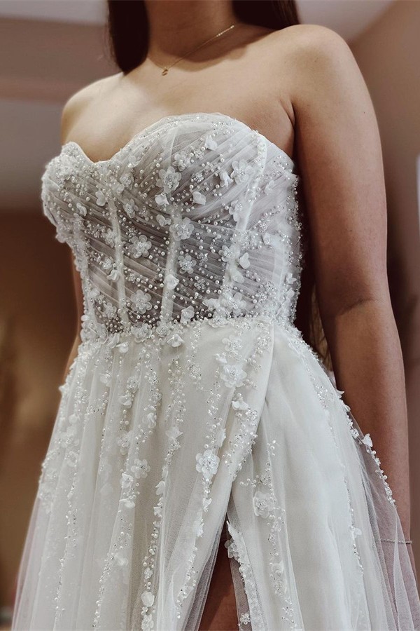 Sexy Brautkleider A Linie | Hochzeitskleider mit Spitze