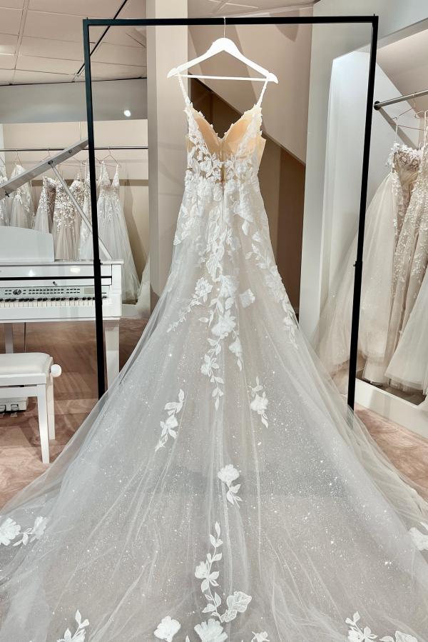 Designer Hochzeitskleider A Linie Spitze Schlichte Brautkleider Günstig-Misshow.de
