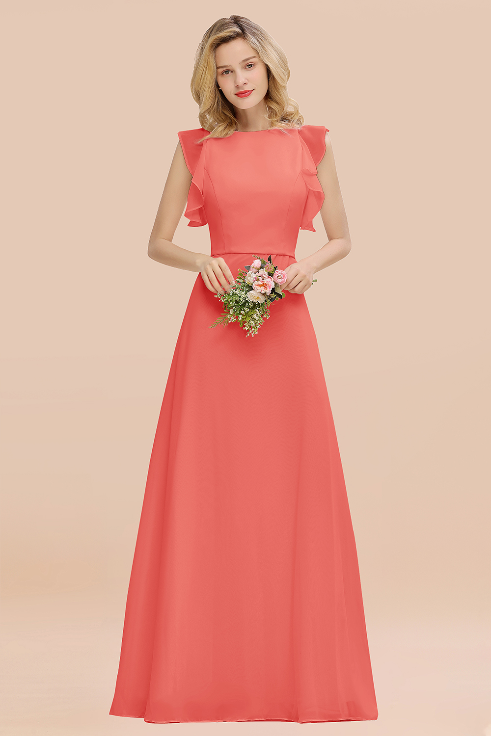 Rosa Bruatjungfernkleider Chiffon | Kleider Brautjungfer Günstig-Misshow.de