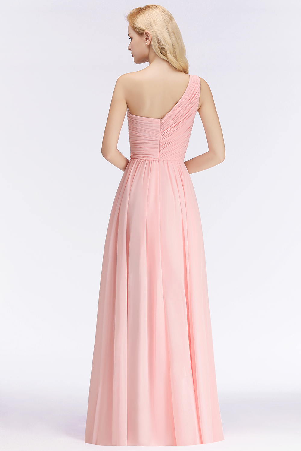 Elegante Rosa Brautjungfernkleider Günstig Chiffon Etuikleider Online