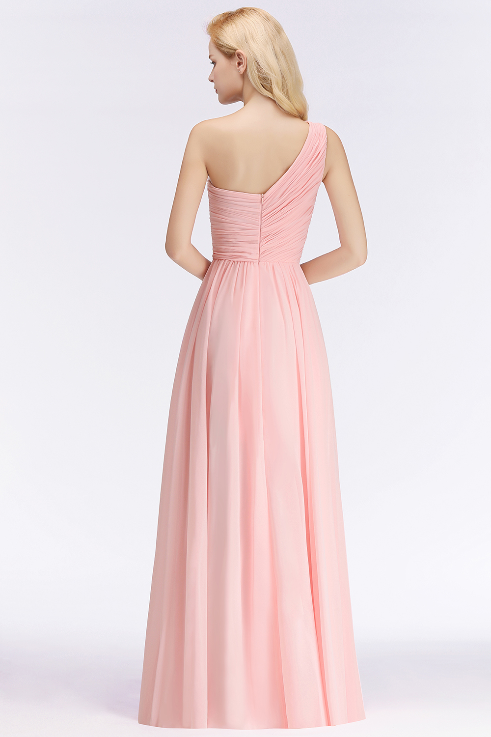 Elegante Rosa Brautjungfernkleider Günstig Chiffon Etuikleider Online