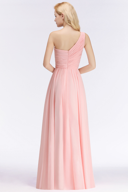 Elegante Rosa Brautjungfernkleider Günstig Chiffon Etuikleider Online