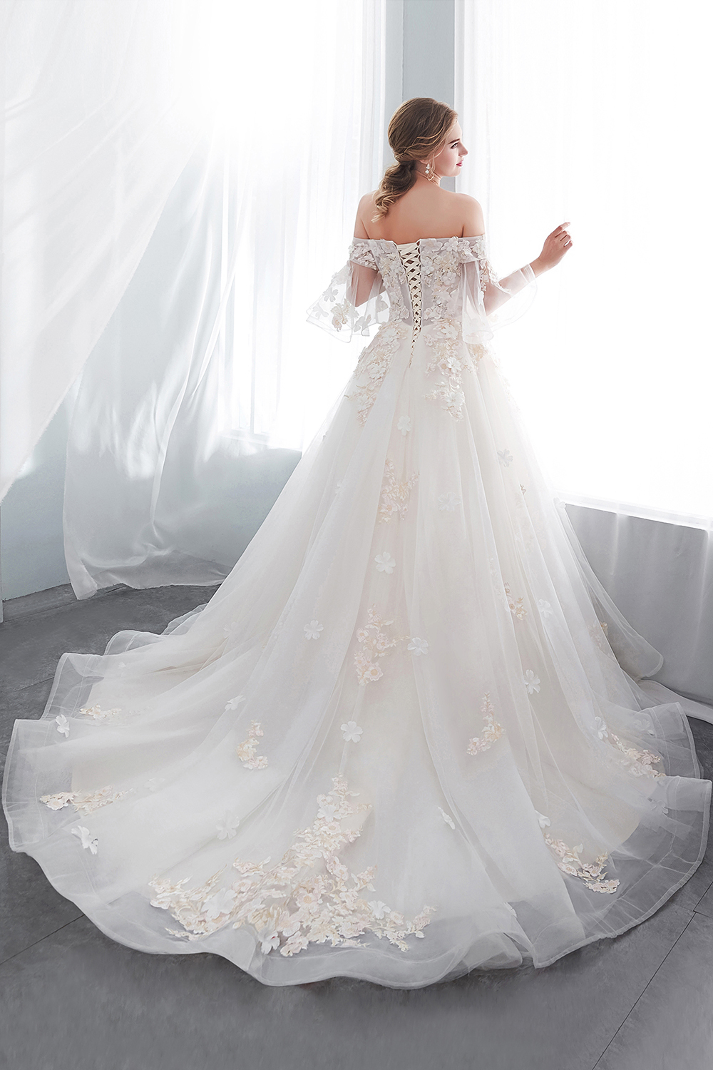 Hochzeitskleider Prinzessin Luxus | Brautkleider mit Ärmel
