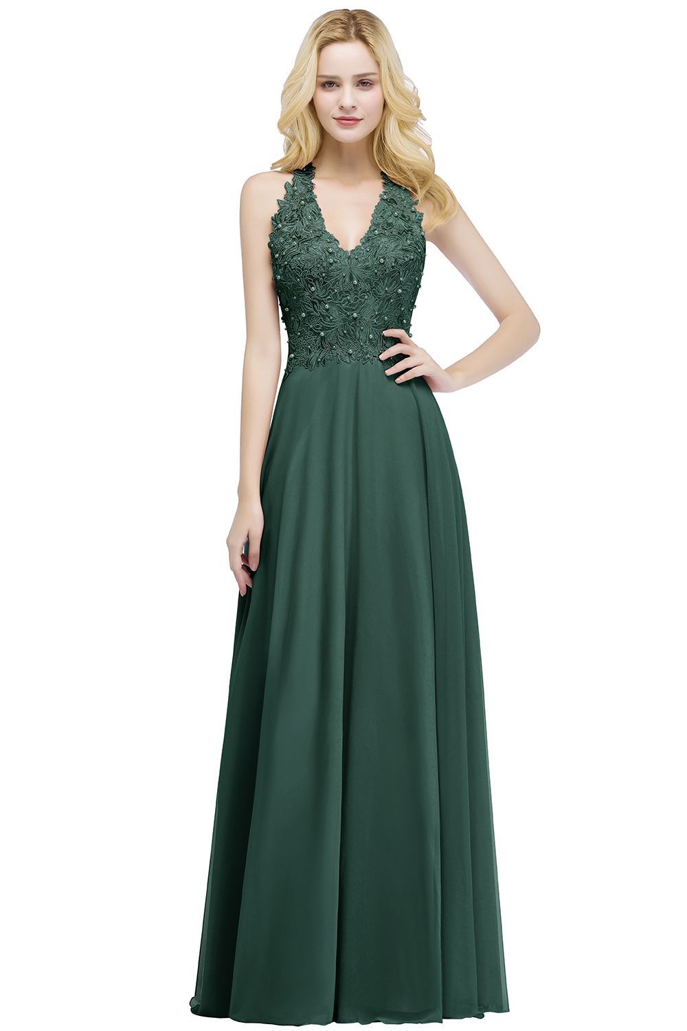 Schlichtes Abendkleid Lang Rosa | Abendmoden Online
