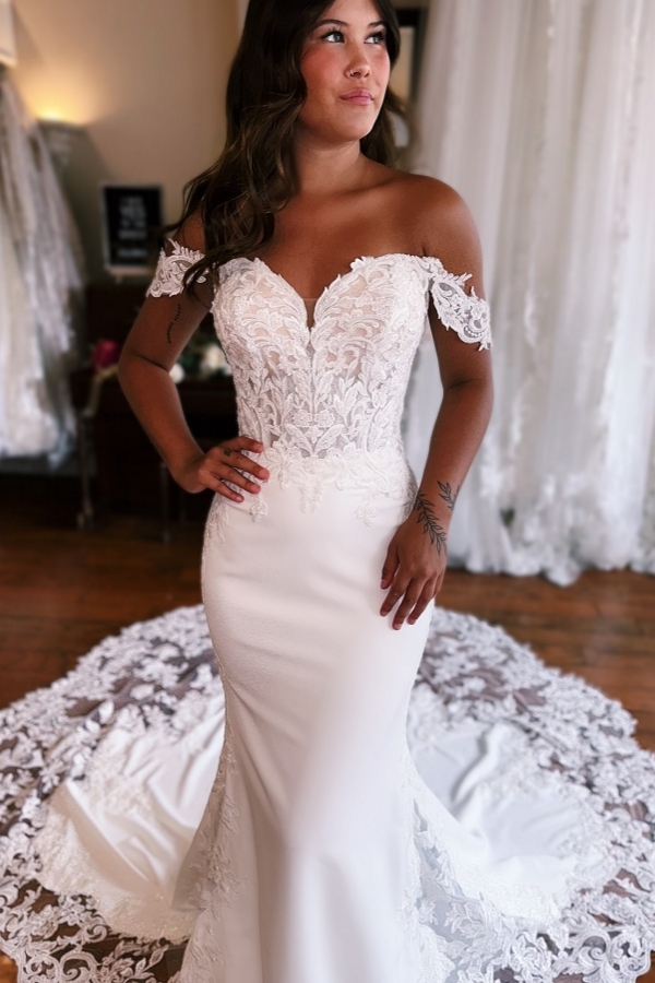 Schöne Hochzeitskleider Lang Spitze | Brautkleider Mit Schleppe