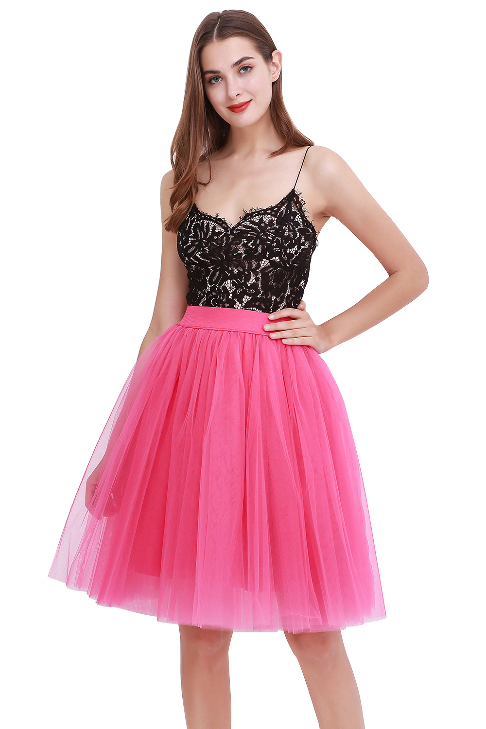 kniehoch tutu Petticoats A-LInie | Hochzeits Petticoats aus weiches Netz-Misshow.de
