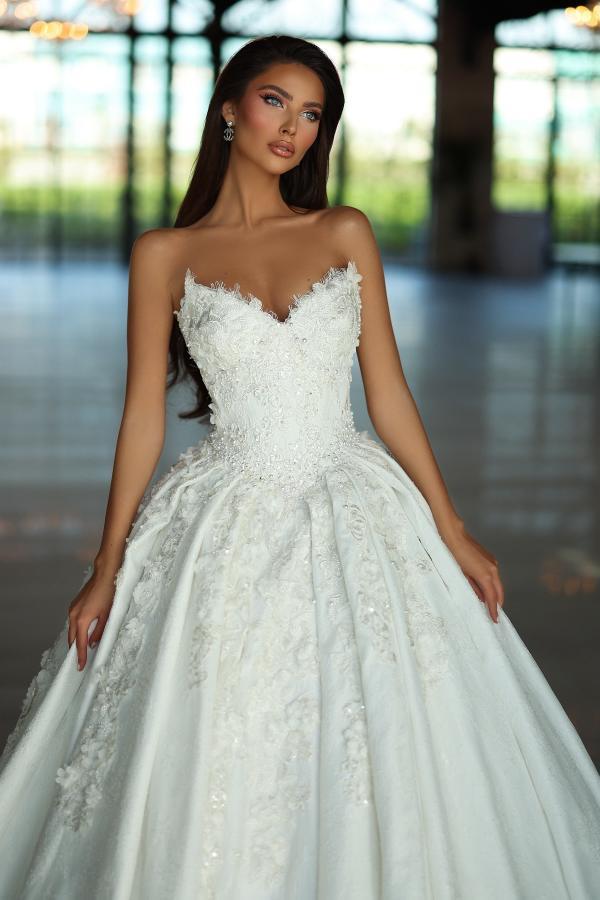 Fashion Hochzeitskleider Satin | Brautkleider A Linie Spitze