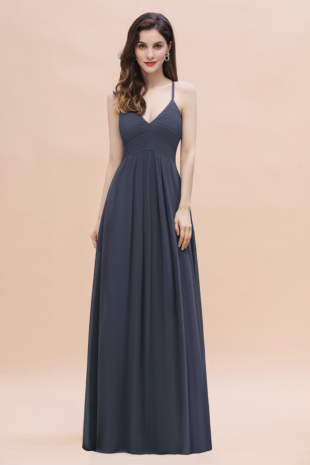 Brautjungfernkleid Dunkel Grau | Günstige Brautjungfernkleider