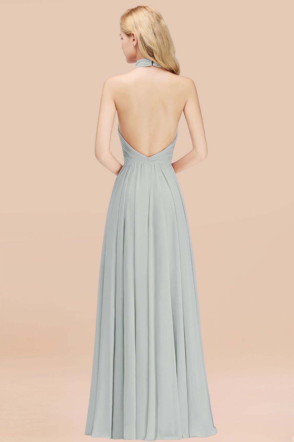 Modern Rosa Long Chiffon Brautjungfernkleider Etuikleid Kleider für Brautjunfern