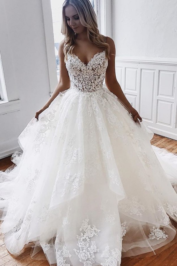 Designer Brautkleider Spitze | Hochzeitskleider A Linie Günstig