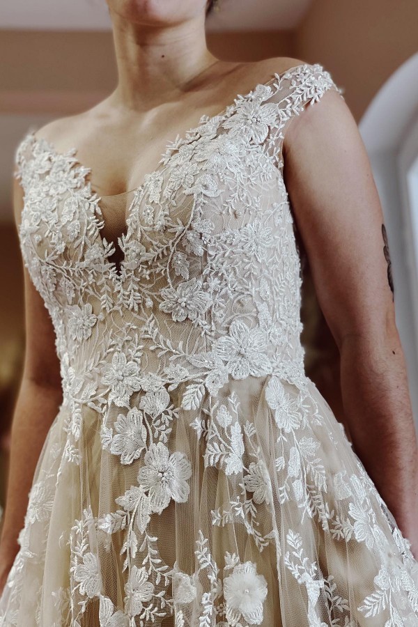 Elegante Hochzeitskleider Günstig | Brautkleider A Linie Spitze