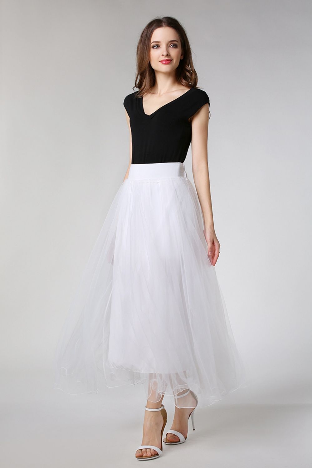 Schlechte A-Linie Petticoats lang | Prinzessin Petticoats aus weiches Netz-Misshow.de