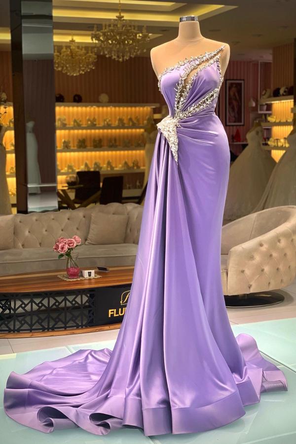Designer Abendkleid Lilac | Abiballkleider Lang Glitzer-Misshow.de