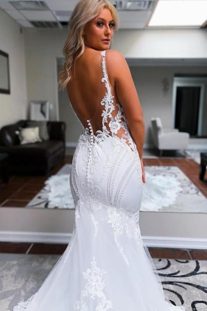 Schöne Brautkleider Meerjungfrau Stil | Hochzeitskleider mit Spitze