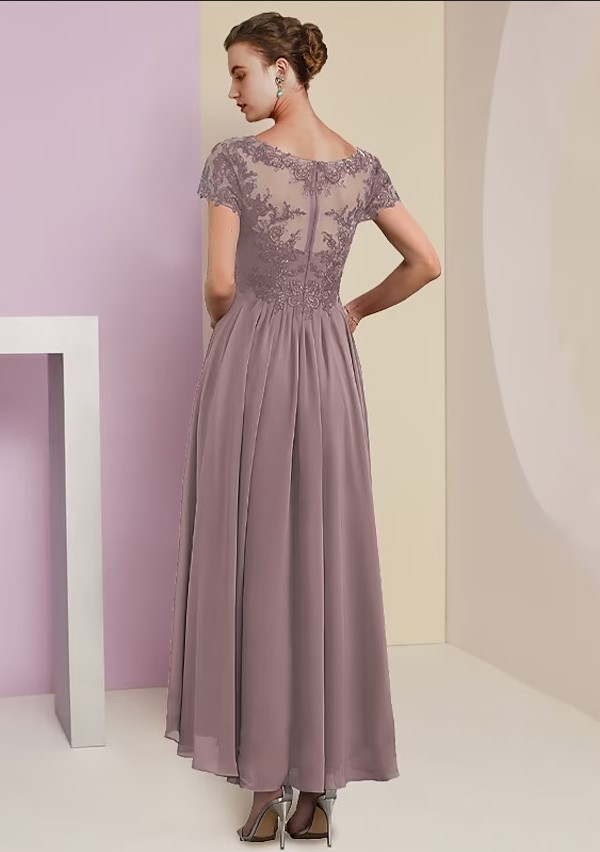 Rosa Brautmutterkleid mit Spitzer | Mutterkleid mit Jacket-Misshow.de