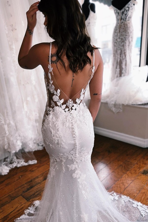 Vintage Brautkleider Meerjungfrau Stil | Hochzeitskleider Spitze