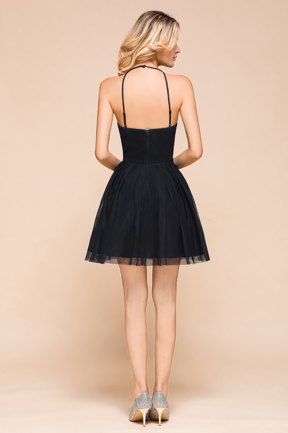 Cocktailkleid Schwarz Knielang | Abiballkleider Günstig-Misshow.de