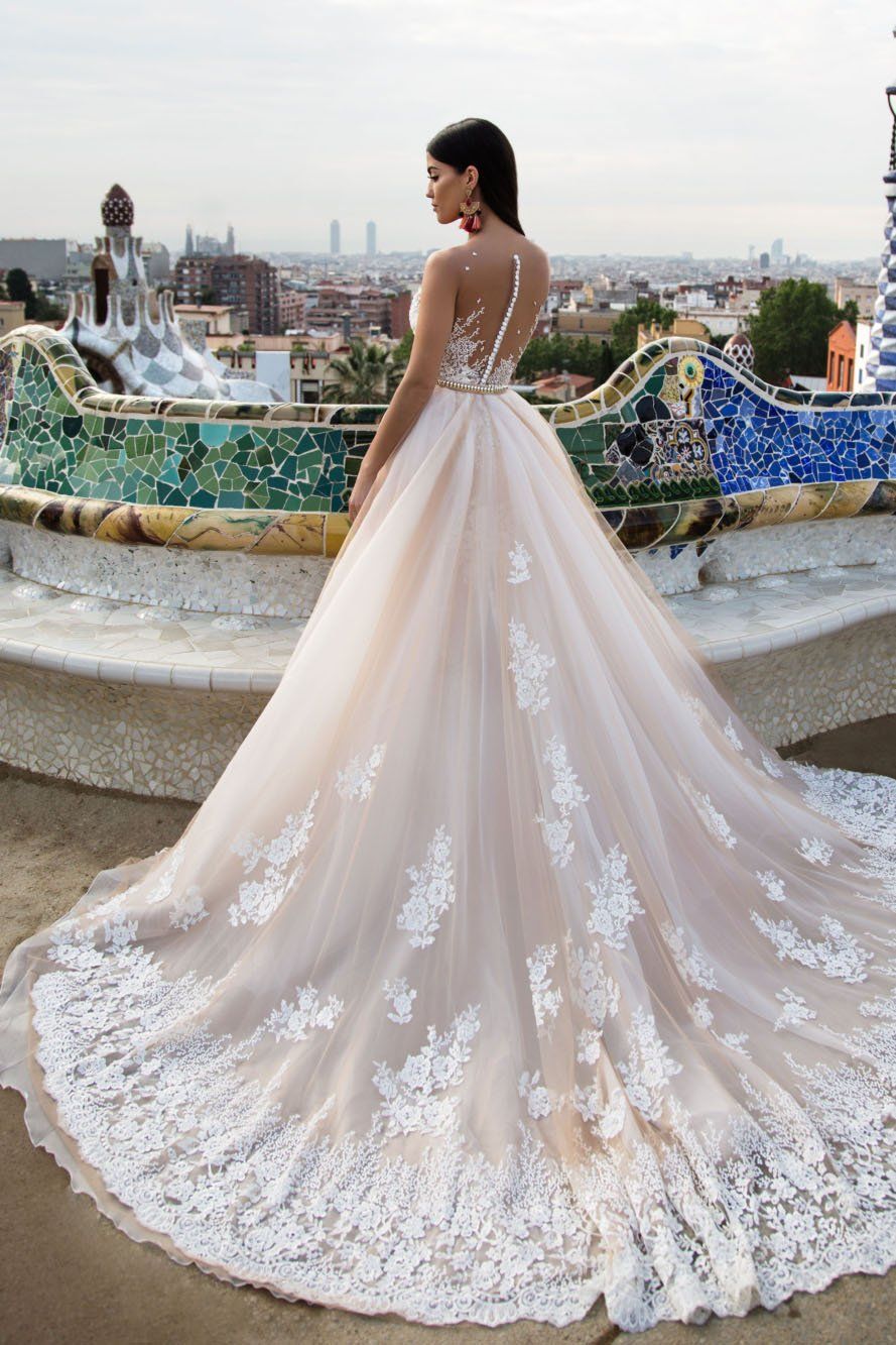 Elegant Brautkleider Mit Spitze Tüll Hochzeitskleider Günstig Online-Misshow.de