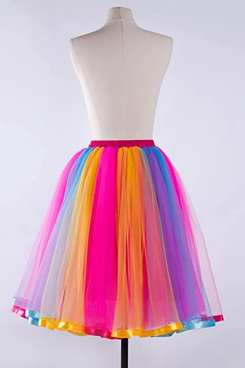 Bunte Knielang Tüll Tuturock | Petticoats günstig online-Misshow.de