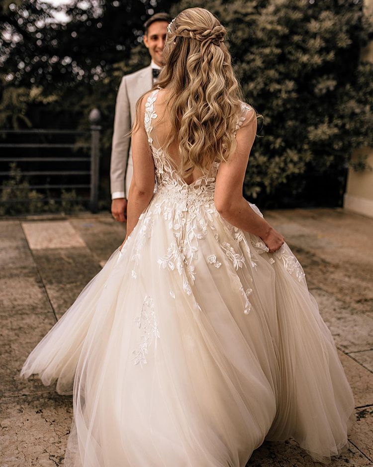 Brautkleider A Linie Spitze | Hochzeitskleider Tüll