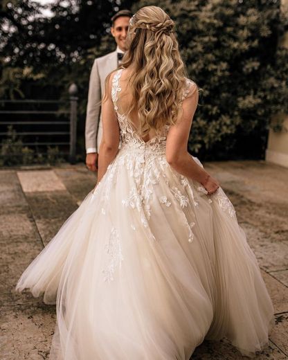 Brautkleider A Linie Spitze | Hochzeitskleider Tüll